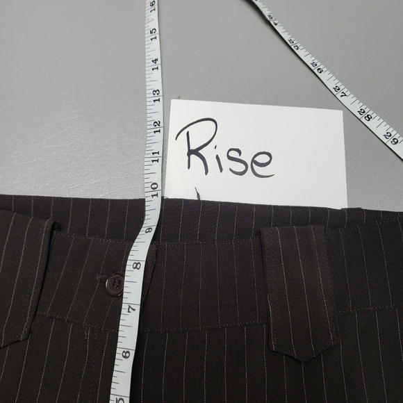 I.L.U brown and white striped flare dress pants juniors size 7 - Picture 10 of 12